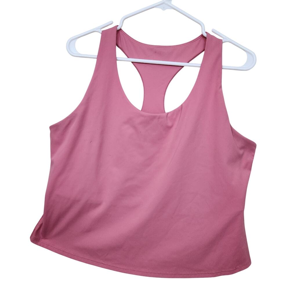 Old Navy Active Pink Racerback Light Support PowerSoft Cropped Tank Bra SZ 2X